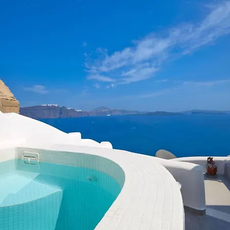 Elegant Santorini House Castro Caldera View-outdoor Hot Tub Oia Villa